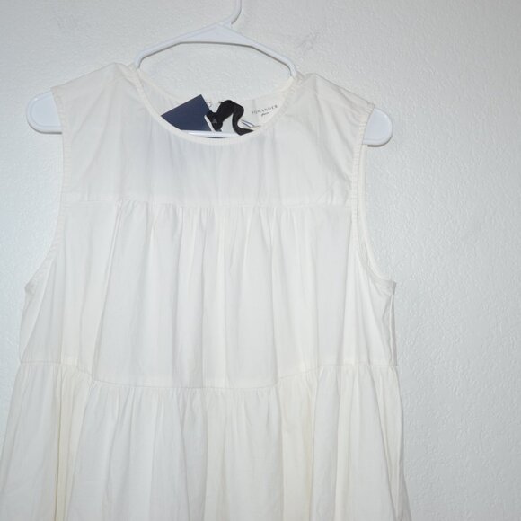 POMANDER PLACE Tuckernuck White Sleeveless Carmen Maxi Dress w Pockets L NWT - Picture 5 of 16
